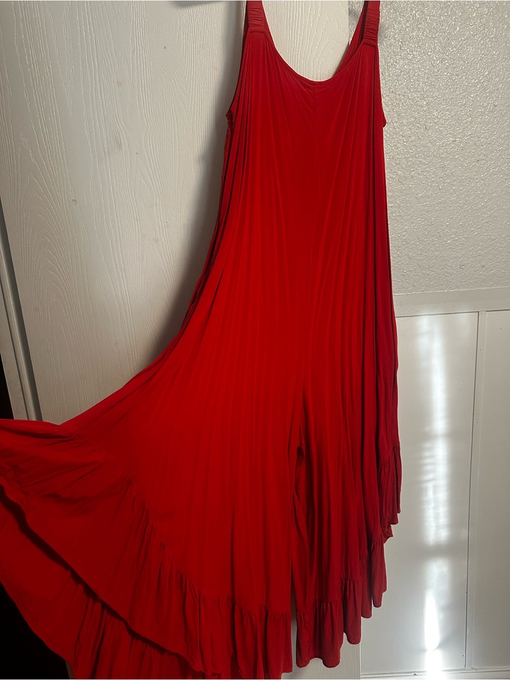 Rust Orange Cato Sleeveless Wide-Leg Jumpsuit with Ruffle Hem - Picture 3 of 3